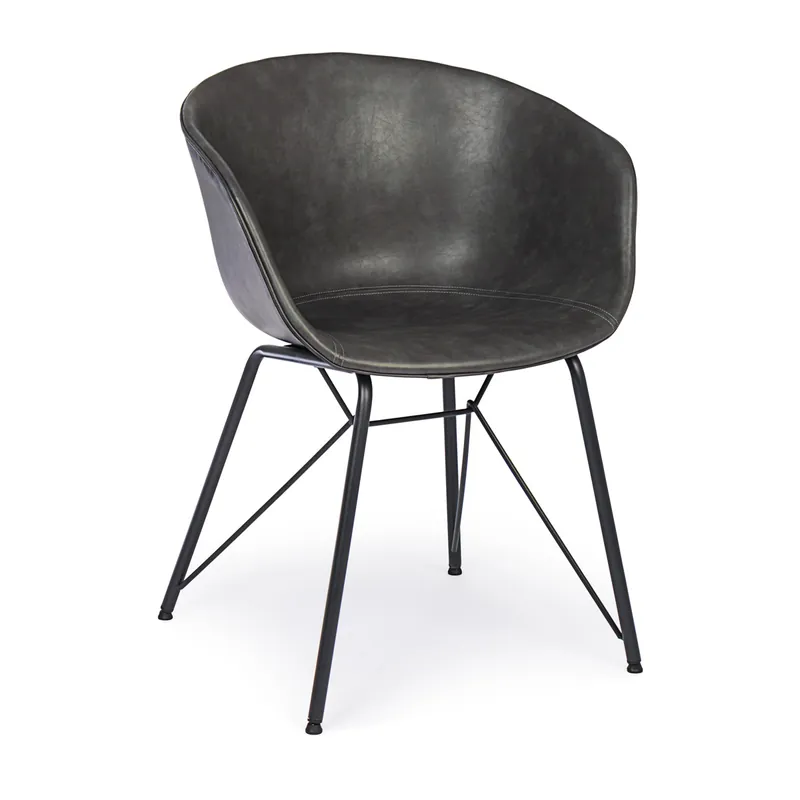 Sedia Warhol pu antracite vintage Bizzotto