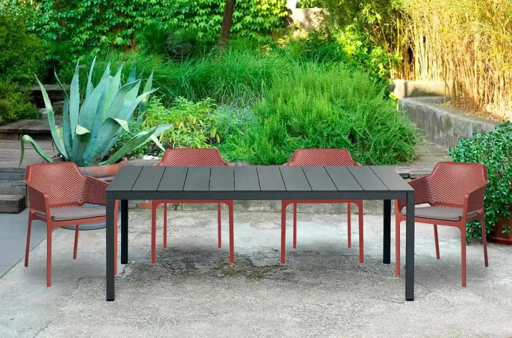 Set tavolo Rio 140 con 4 sedie Net Nardi