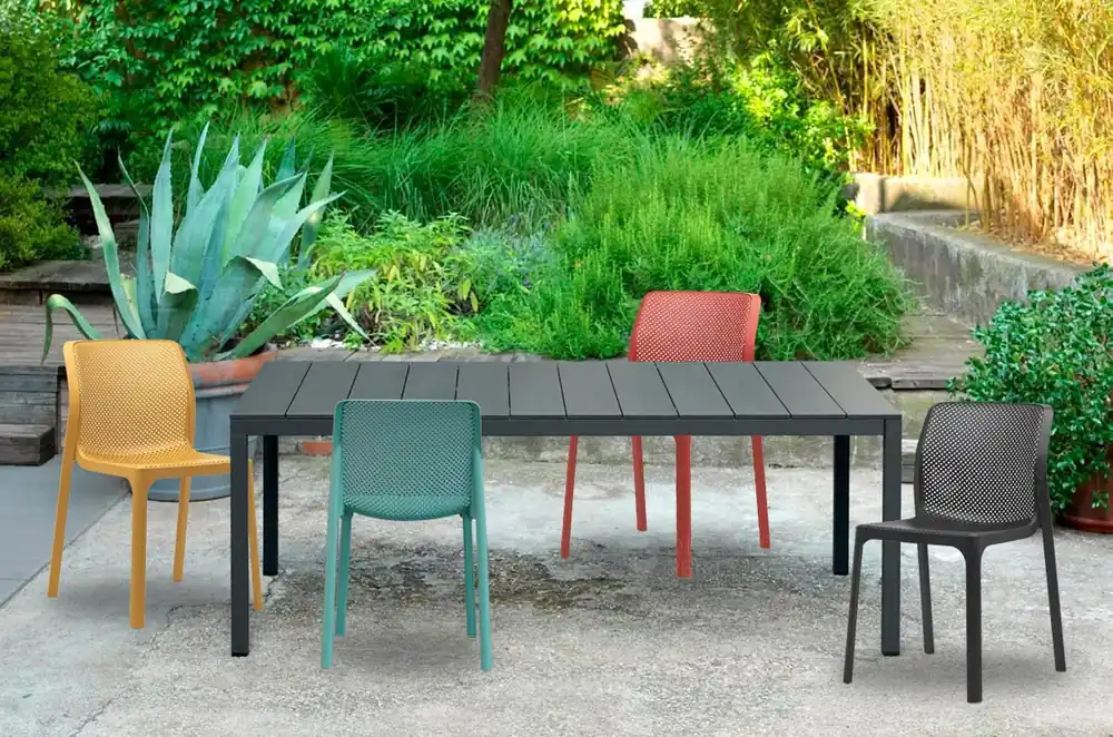 Set tavolo Rio 140 con 4 sedie Bit Nardi