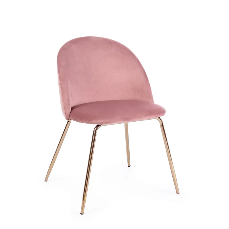 Sedia Tanya velluto rosa Bizzotto