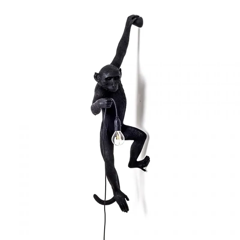 Monkey Lamp Hanging Left Hand Black Outdoor Seletti Seletti
