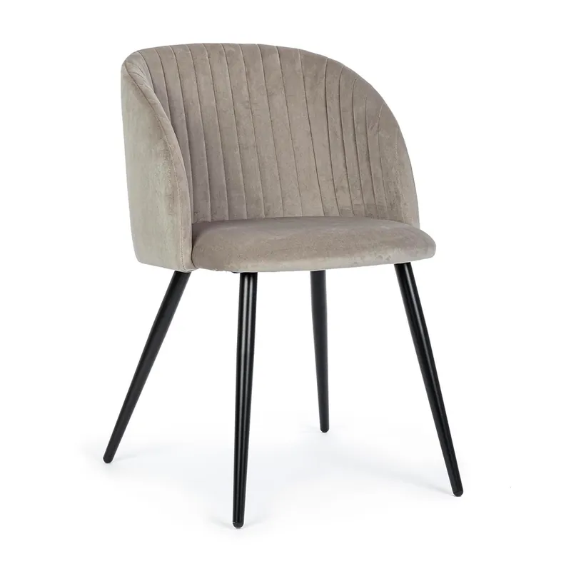 Sedia Queen Velvet Tortora Bizzotto