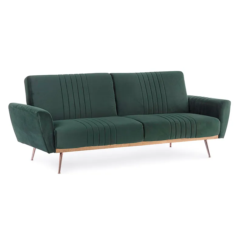 Divano letto Johnny velluto verde scuro Bizzotto