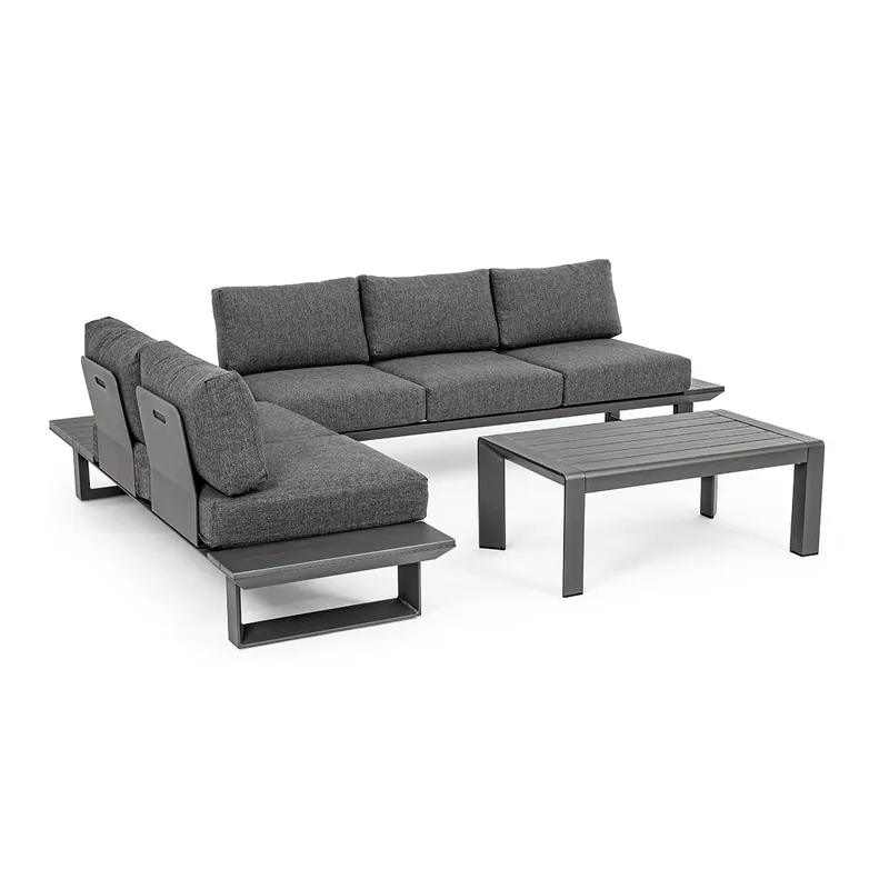 Set Salotto angolare Konnor antracite Bizzotto