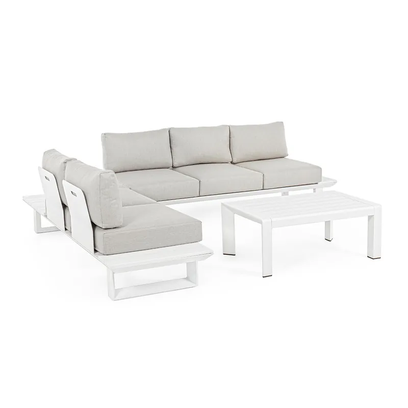 Set Salotto angolare Konnor bianco Bizzotto