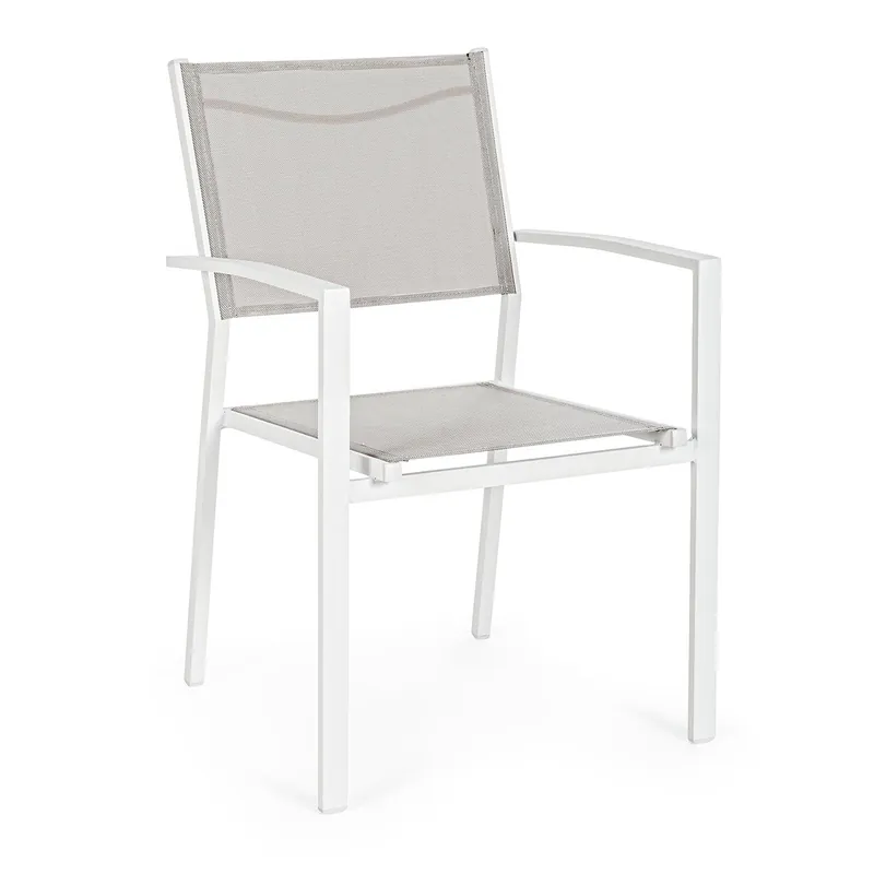 Sedia con braccioli Hilde bianco cloud Bizzotto