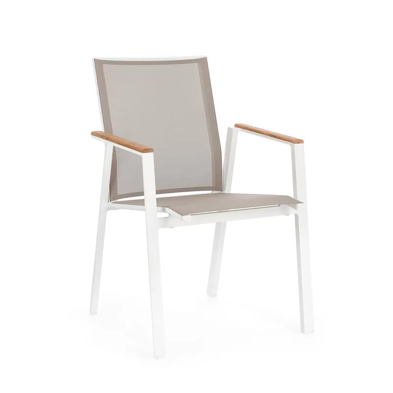 Sedia con braccioli Cameron bianco Bizzotto