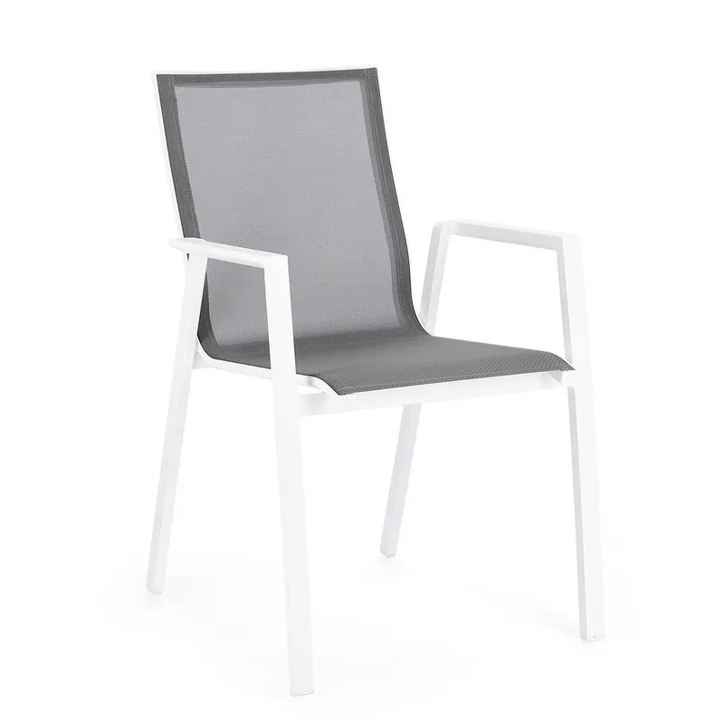 Sedia con braccioli Krion bianco Bizzotto