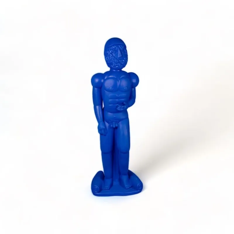 Magna Graecia Terracotta Statua Helmet Blue Seletti