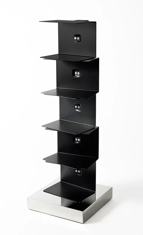 Original Ptolomeo H 75 Libreria Nero-Inox Opinion Ciatti