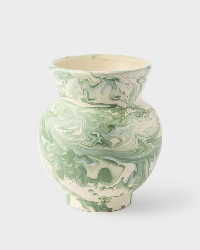 Marbled Vase, Green