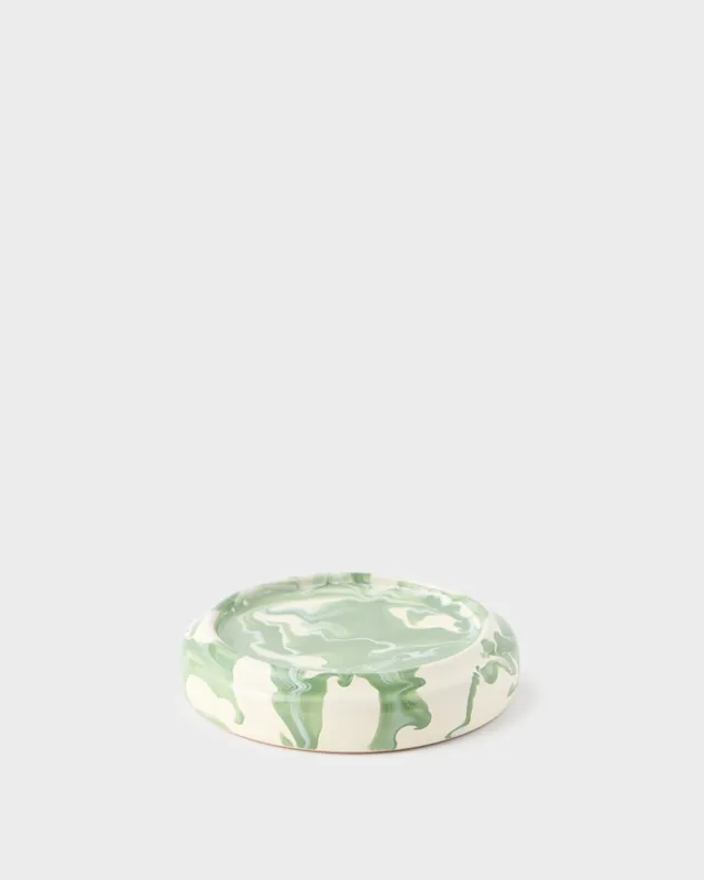 Marbled Green Candle Holder Base