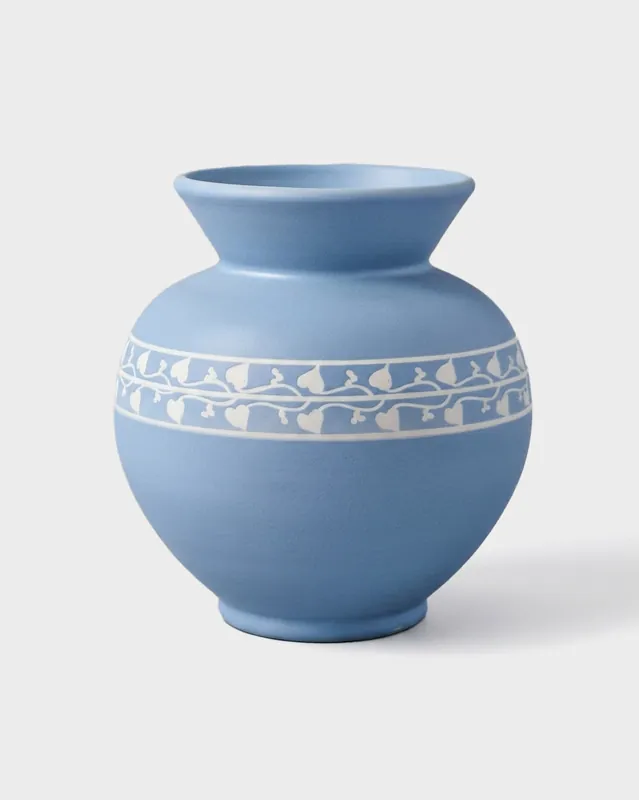 Hand-Painted Ceramic Etrusca Vase, Blue