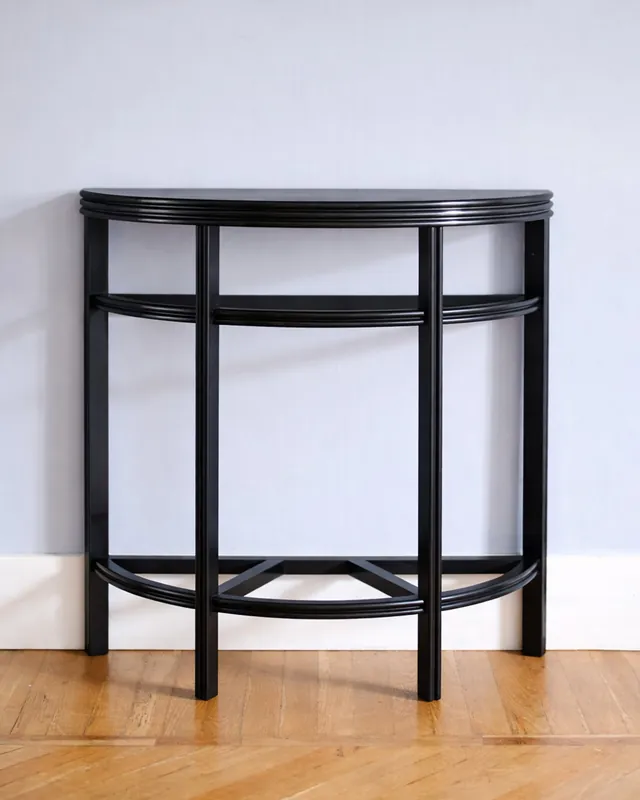 Wooden Demilune Console