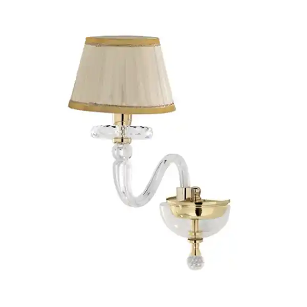 Applique 38 cm BACH con paralume in vetro trasparente 1 Luce Oro