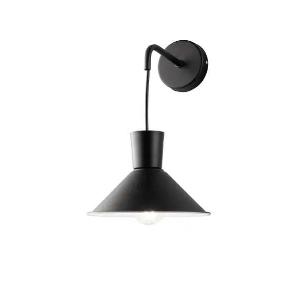 Applique D22 cm ELIO in metallo verniciato Nero