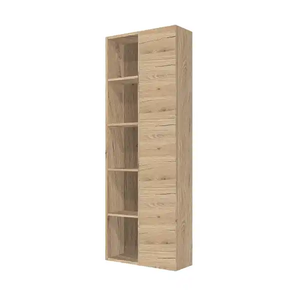 Colonna sospesa reversibile 60X22 con anta e vani a giorno Quercia Naturale
