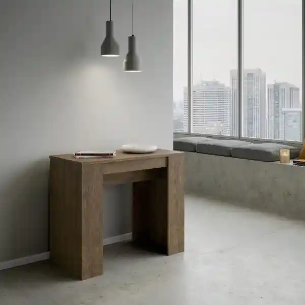 Consolle 90x48 cm allungabile a 204 cm BASIC SMALL Noce