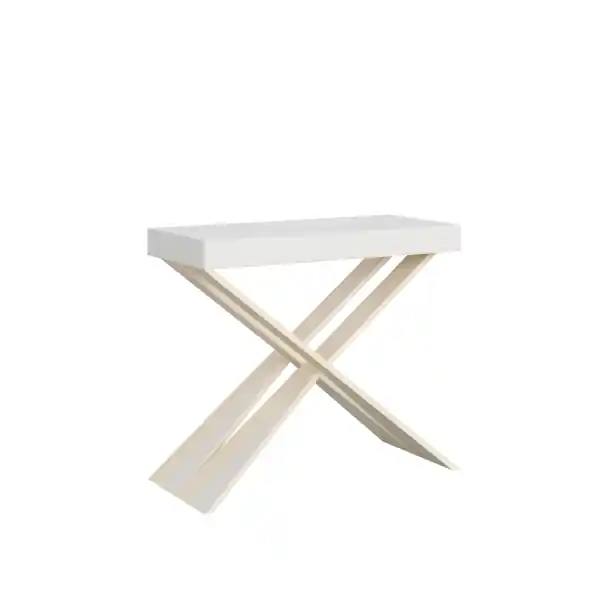 Consolle allungabile 90x40/196 cm Diago Small Bianco Frassino telaio Bianco