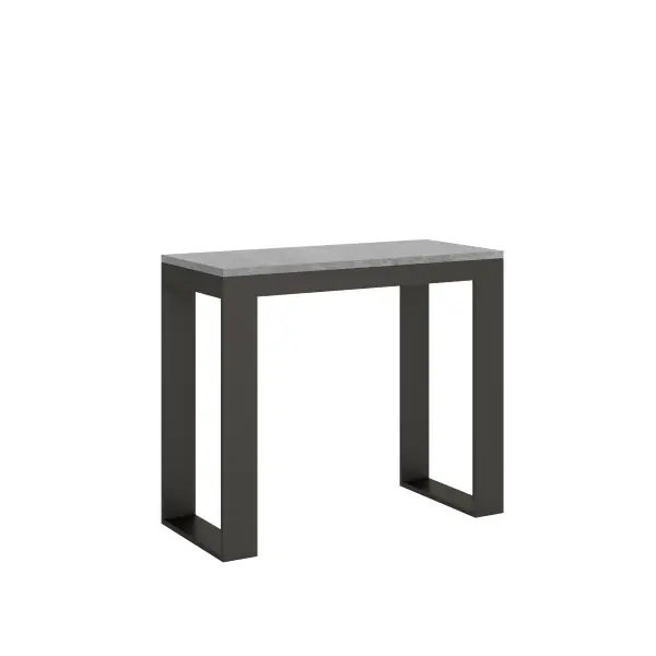 Consolle allungabile 90x40/196 cm Tecno Small Evolution Cemento telaio Antracite