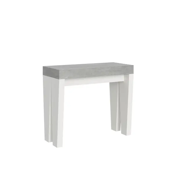 Consolle allungabile 90x40/300 cm Spimbo Mix piano Cemento - struttura Bianco Frassino