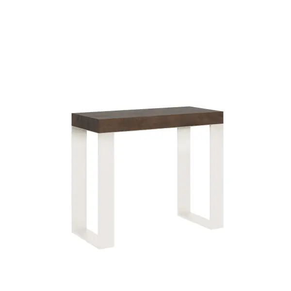 Consolle allungabile 90x40/300 cm Tecno Noce telaio Bianco