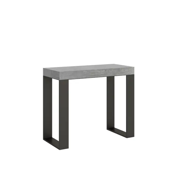 Consolle allungabile 90x40/300 cm Tecno Premium Cemento telaio Antracite