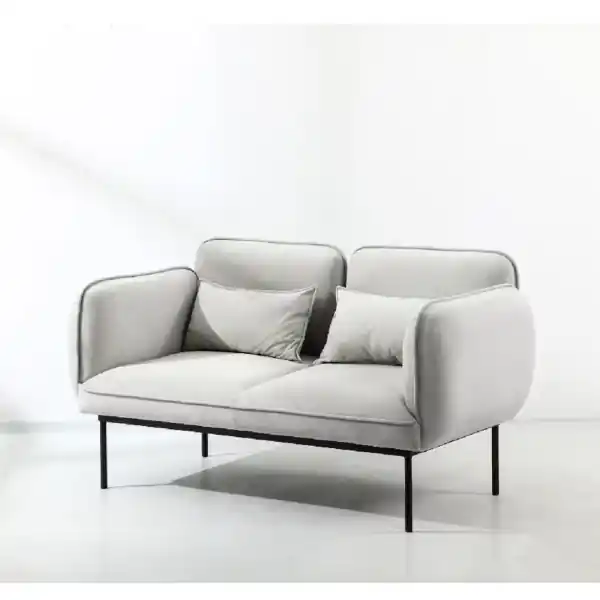 Divano 2 Posti Imbottito Elodie 150 cm in Tessuto Grigio Comfort e Stile Moderno