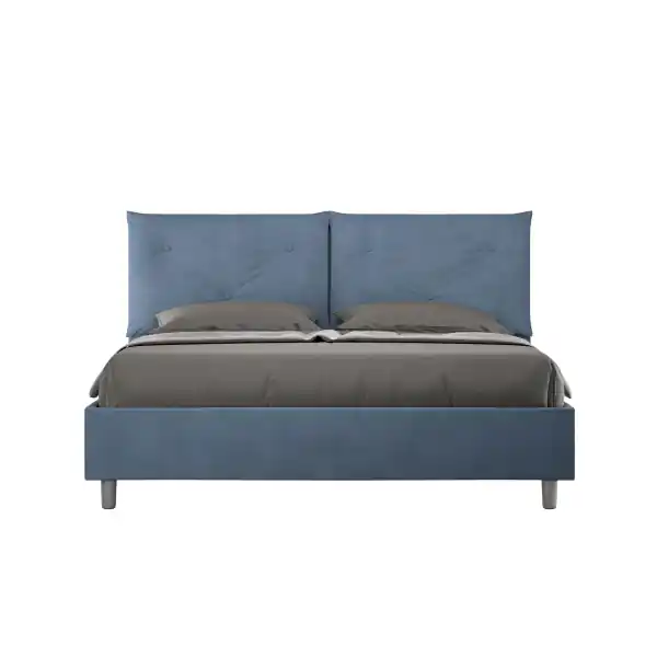 Letto matrimoniale e rete 160x190 in microfibra blu Appia