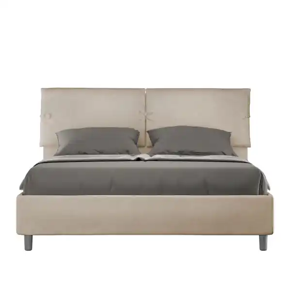 Letto matrimoniale e rete 160x190 in microfibra sabbia Sleeper