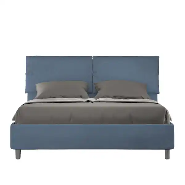 Letto matrimoniale e rete 160x200 in microfibra blu Sleeper