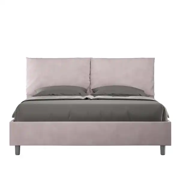 Letto matrimoniale e rete 160x200 in microfibra glicine Antea
