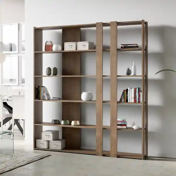 Libreria a parete in legno Noce 178x204h cm - KATO C