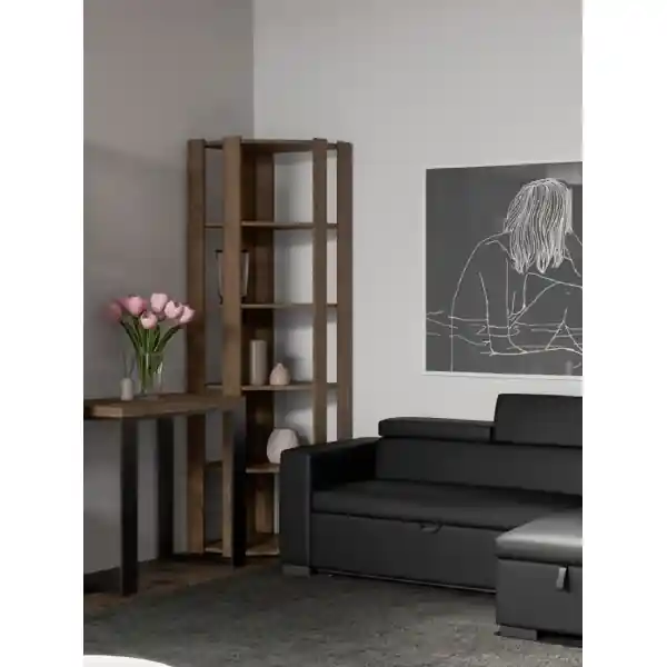 Libreria ad angolo in legno Noce 60x204h cm - KATO B