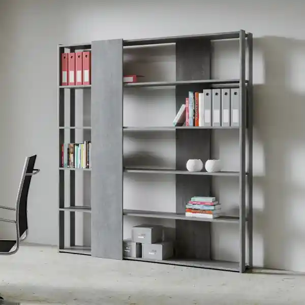 Libreria con 6 ripiani in legno Cemento 178x204h cm - KATO B