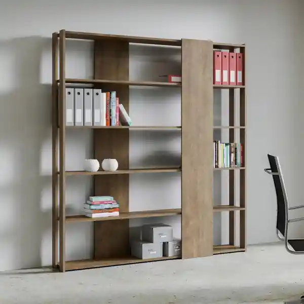 Libreria con 6 ripiani in legno Noce 178x204h cm - KATO B