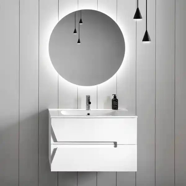 Mobile bagno con 2 cassetti HAITI 80 cm Larice Bianco