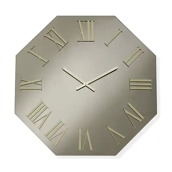 Orologio ottagonale 60x60 cm in cristallo Bronzo e numeri Oro - DYLAN
