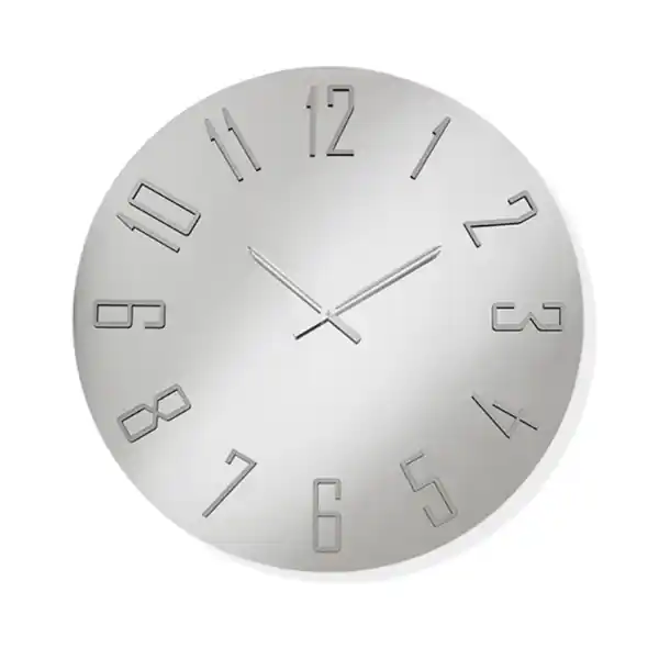 Orologio OZIAS rotondo D60 cm in cristallo Chiaro e numeri Argento