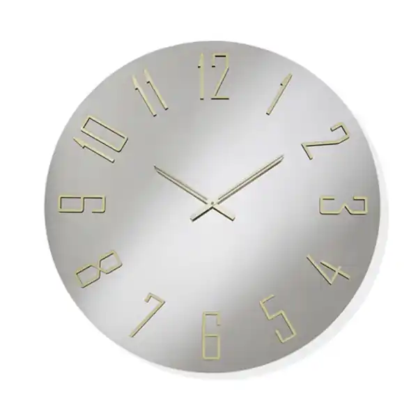 Orologio OZIAS rotondo D80 cm in cristallo Chiaro e numeri Oro