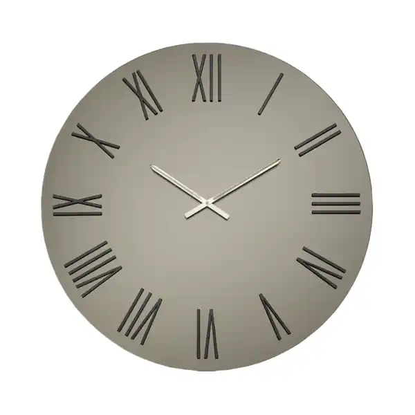 Orologio rotondo D60 cm in cristallo satinato Bronzo e numeri Nero - WAYNE
