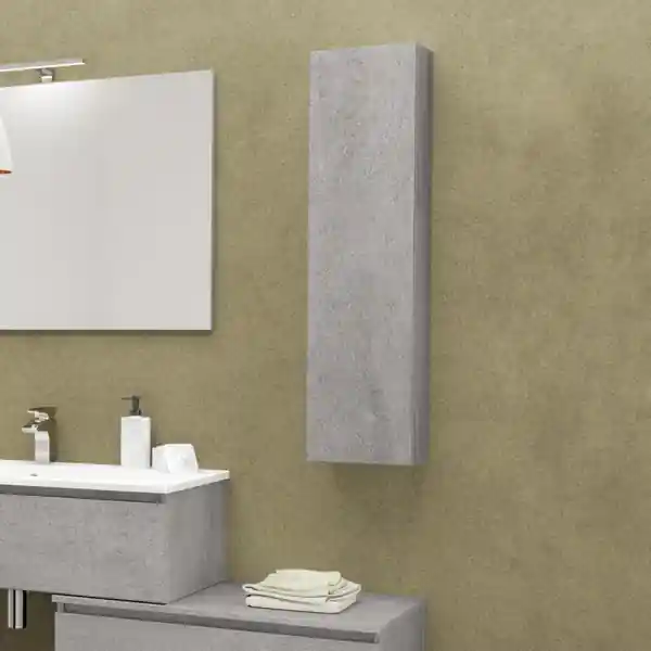 Pensile sospeso 1 anta reversibile 25x18xH100 cm legno finitura Cemento
