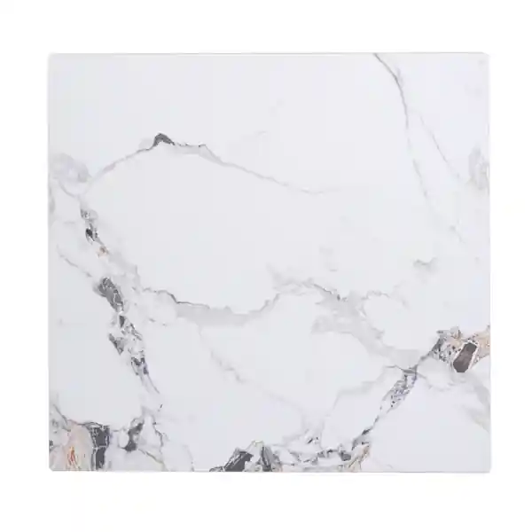 Piano per tavolo quadrato in pietra effetto Marmo venato Grigio 70x70 cm
