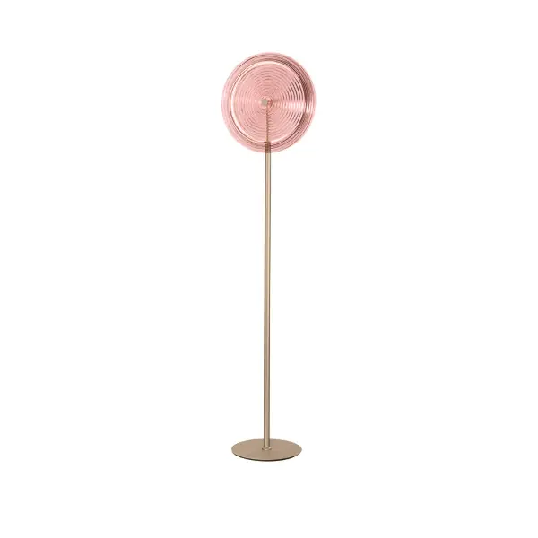 Piantana a LED JOKEY in metallo e vetro decorato Rosa H170 cm