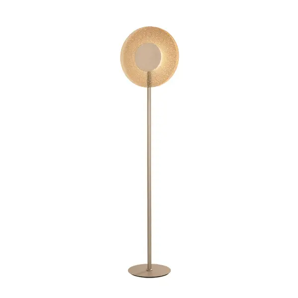 Piantana CANDY a LED in metallo Oro e vetro graniglia Ambra H170 cm
