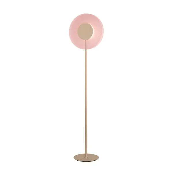 Piantana CANDY a LED in metallo Oro e vetro graniglia Rosa H170 cm