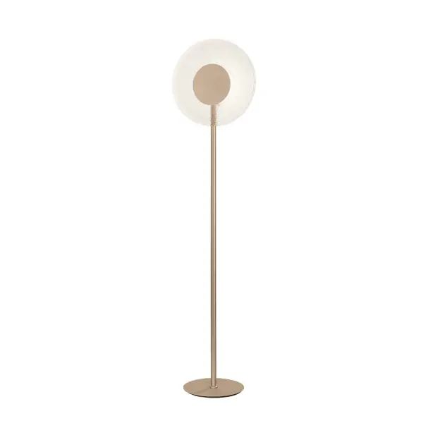 Piantana CANDY a LED in metallo Oro e vetro graniglia Trasparente H170 cm