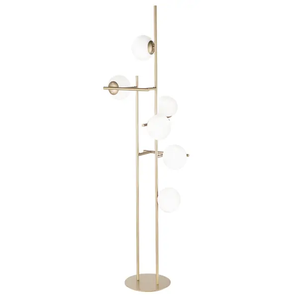 Piantana JEWEL in metallo Oro e diffusore in vetro Bianco H166 cm