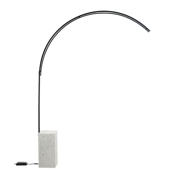 Piantana LED BIBLIO in metallo Nero e base in ceppo di Grè 142x215 cm
