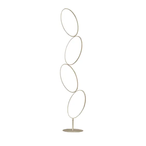 Piantana Led RICE in metallo e diffusore in acrilico Oro H166 cm
